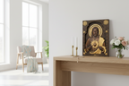 Icône Sacré-Cœur de Jésus – Sculptée à la Main en Bois de Hêtre