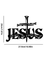 Décoration murale en métal du nom de Jésus avec Croix