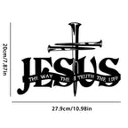 Décoration murale en métal du nom de Jésus avec Croix